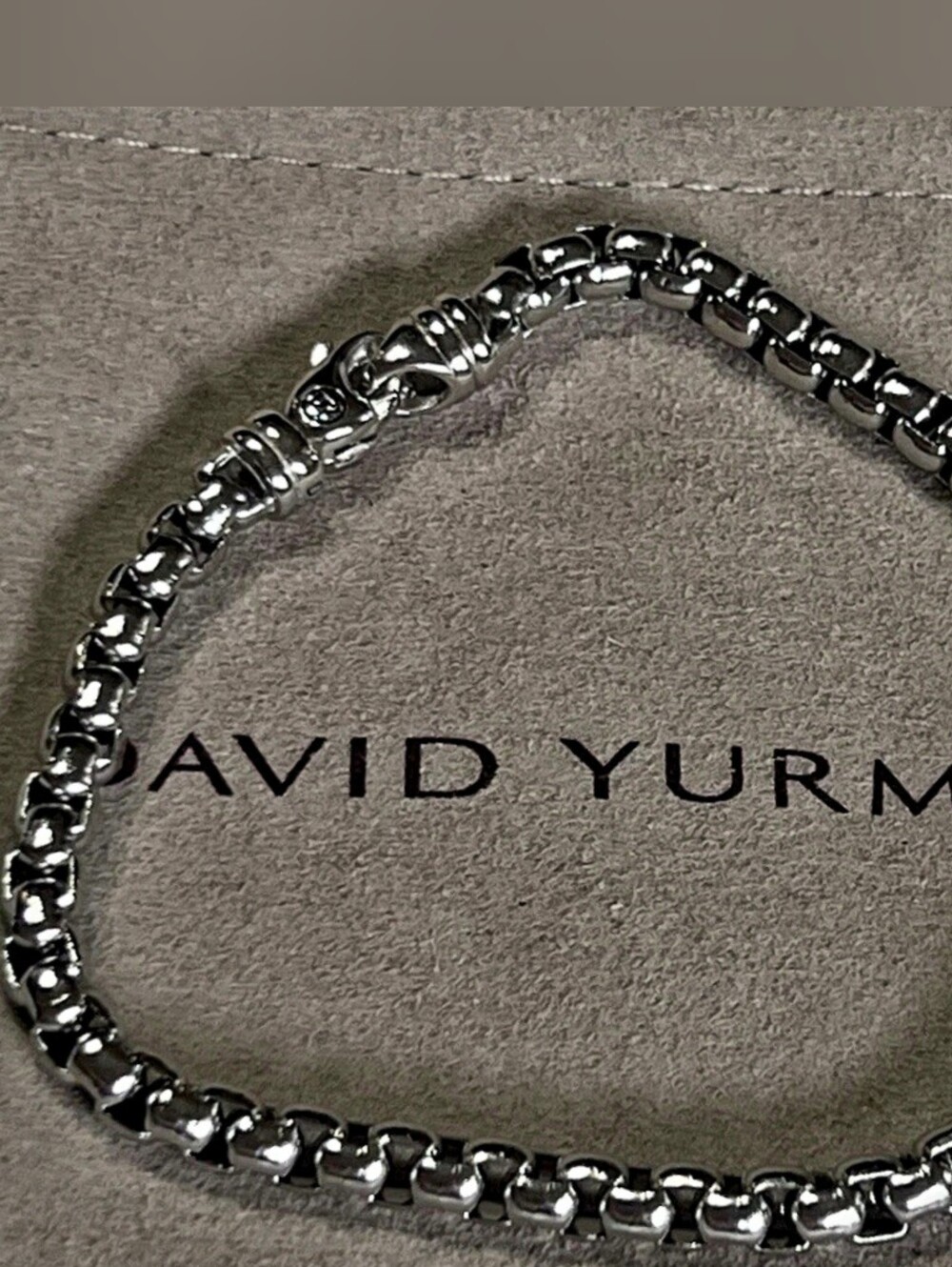 David Yurmab Sterling Silver Box Link 5mm, 8.5" Bracelet with Lobster Clasp - Picture 7 of 12